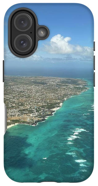 Aerial View of Caribbean Island Ocean - Phone Case