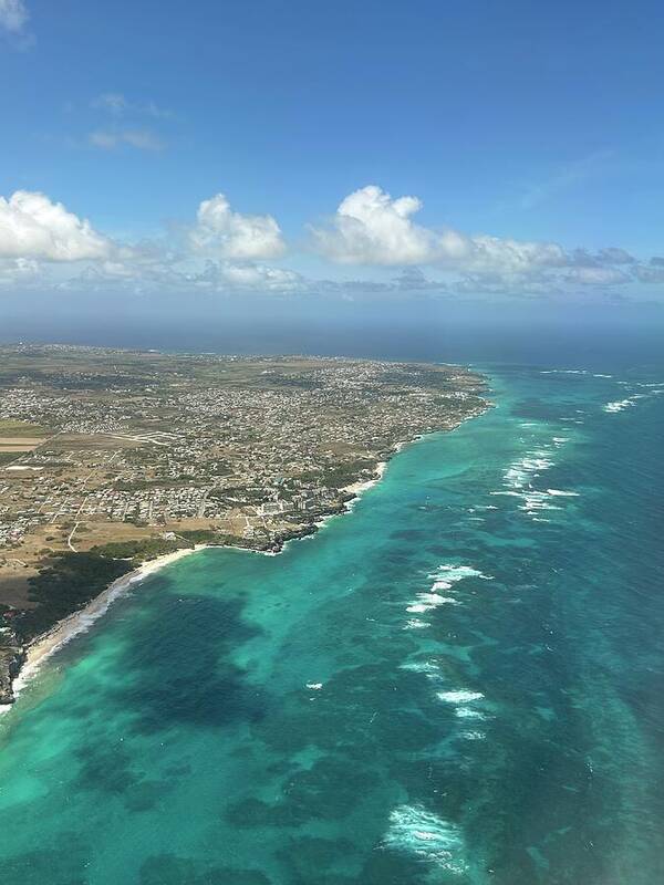Aerial View of Caribbean Island Ocean - Art Print