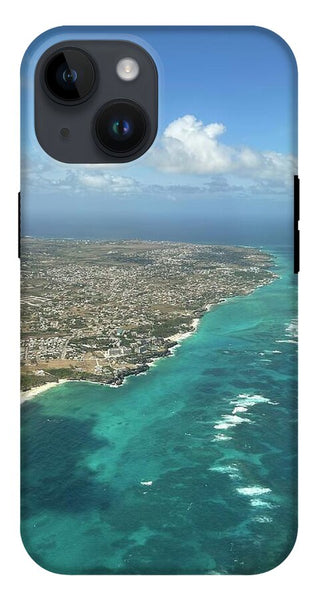 Aerial View of Caribbean Island Ocean - Phone Case