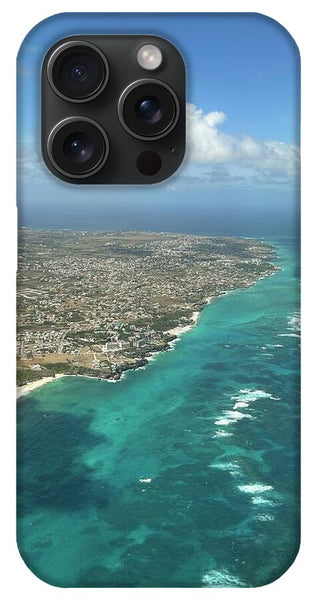Aerial View of Caribbean Island Ocean - Phone Case