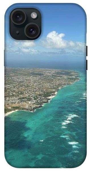 Aerial View of Caribbean Island Ocean - Phone Case