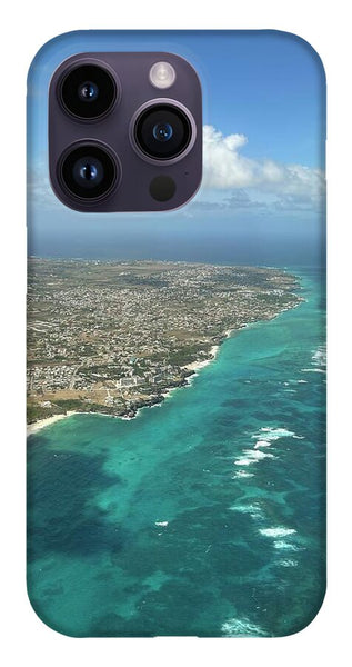 Aerial View of Caribbean Island Ocean - Phone Case