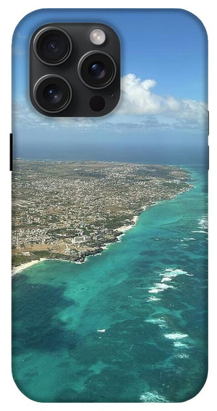 Aerial View of Caribbean Island Ocean - Phone Case