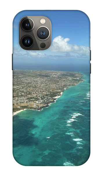 Aerial View of Caribbean Island Ocean - Phone Case