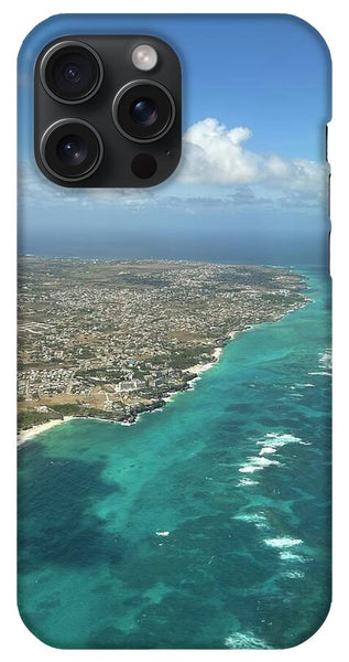 Aerial View of Caribbean Island Ocean - Phone Case