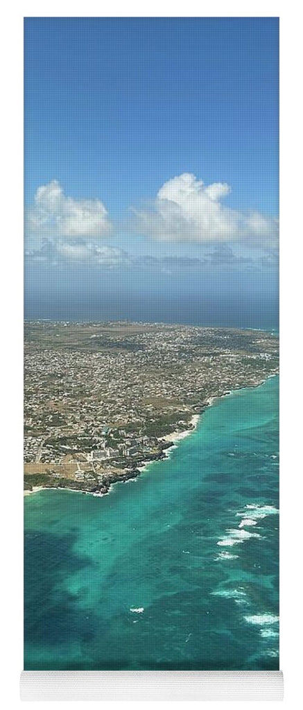 Aerial View of Caribbean Island Ocean - Yoga Mat