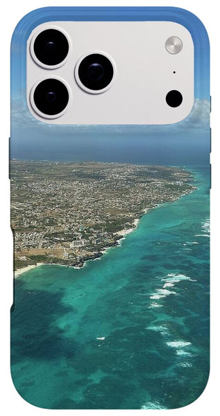 Aerial View of Caribbean Island Ocean - Phone Case