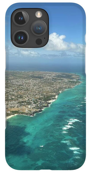 Aerial View of Caribbean Island Ocean - Phone Case