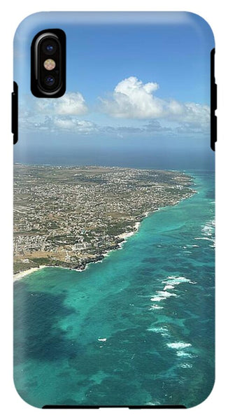 Aerial View of Caribbean Island Ocean - Phone Case