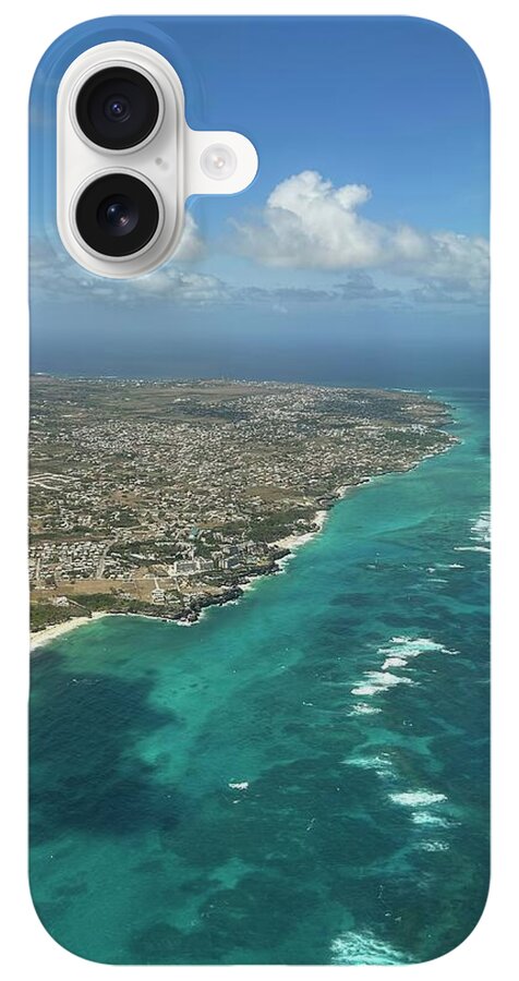 Aerial View of Caribbean Island Ocean - Phone Case