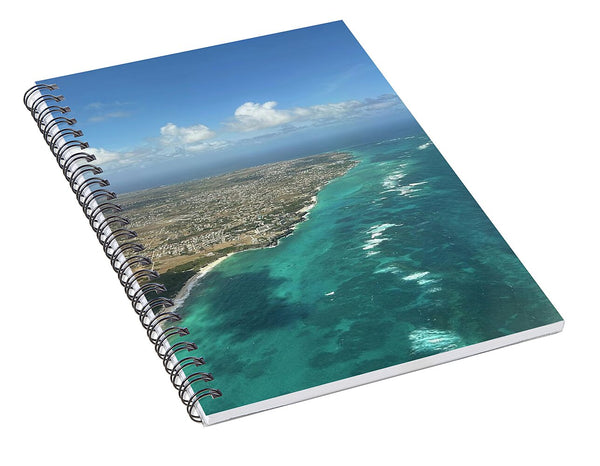 Aerial View of Caribbean Island Ocean - Spiral Notebook