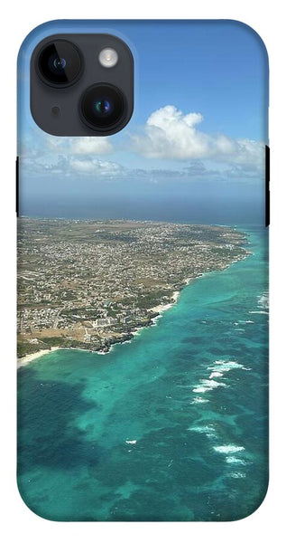 Aerial View of Caribbean Island Ocean - Phone Case