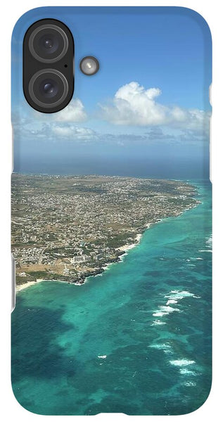 Aerial View of Caribbean Island Ocean - Phone Case