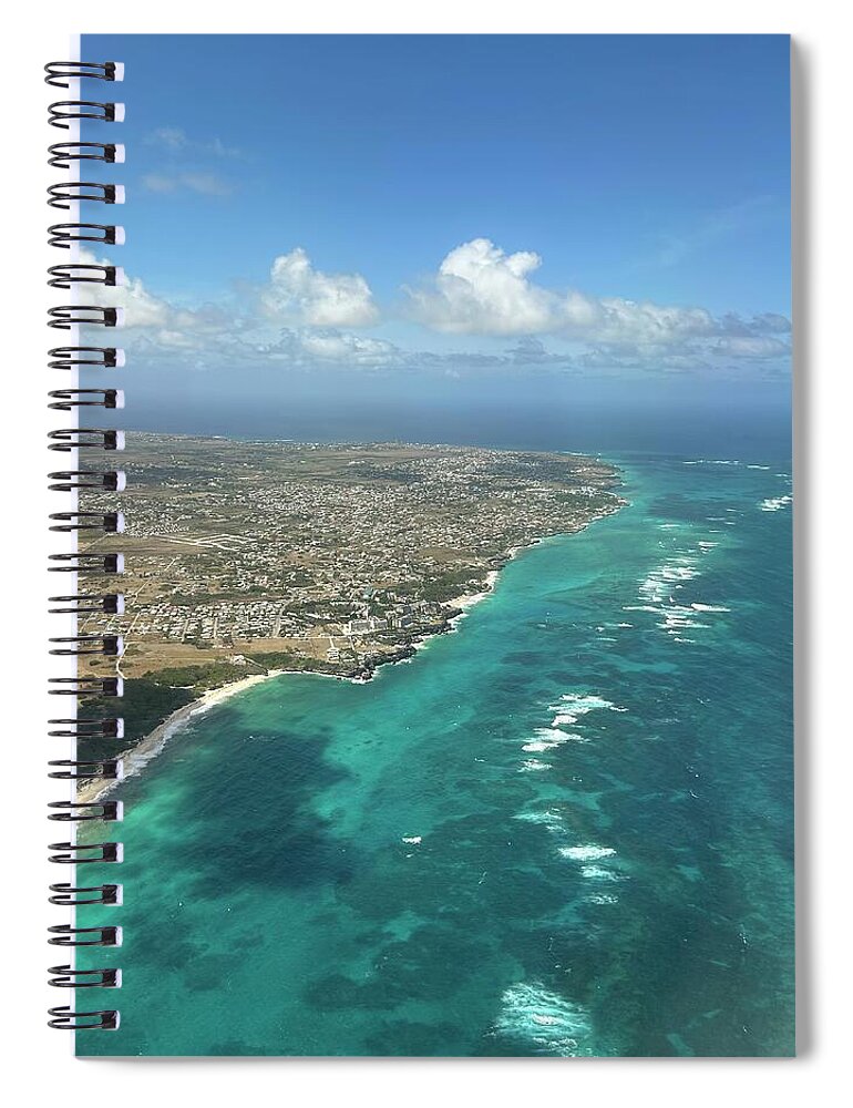 Aerial View of Caribbean Island Ocean - Spiral Notebook