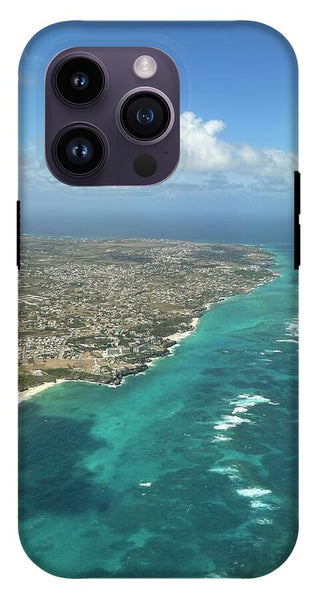 Aerial View of Caribbean Island Ocean - Phone Case