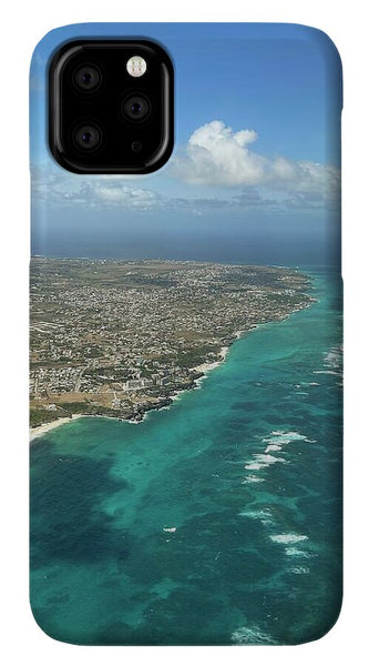 Aerial View of Caribbean Island Ocean - Phone Case