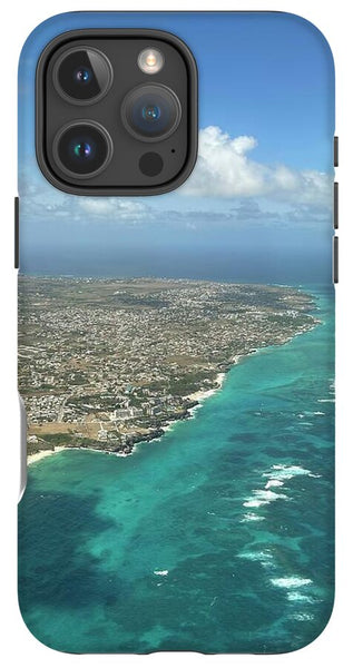 Aerial View of Caribbean Island Ocean - Phone Case