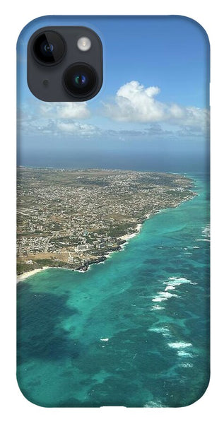 Aerial View of Caribbean Island Ocean - Phone Case