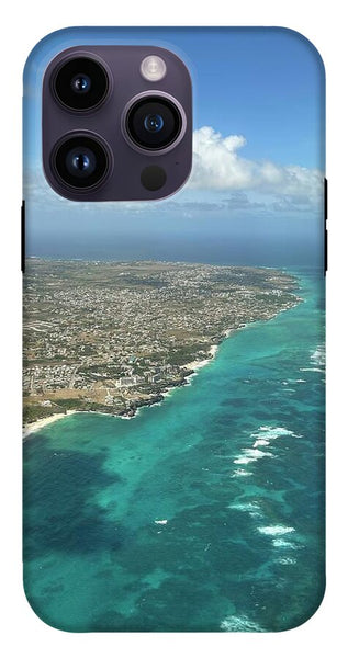 Aerial View of Caribbean Island Ocean - Phone Case