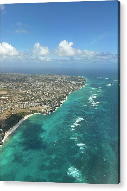 Aerial View of Caribbean Island Ocean - Acrylic Print