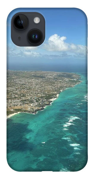 Aerial View of Caribbean Island Ocean - Phone Case