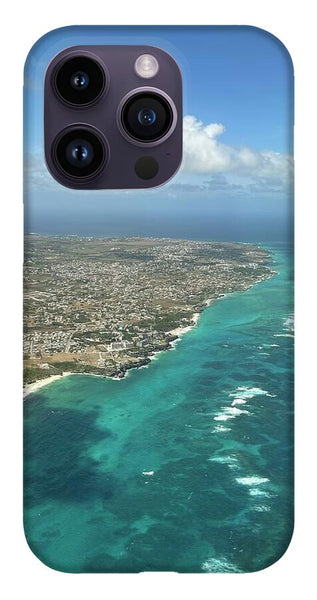 Aerial View of Caribbean Island Ocean - Phone Case