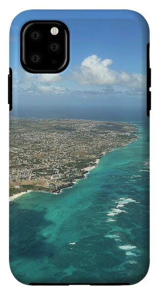 Aerial View of Caribbean Island Ocean - Phone Case