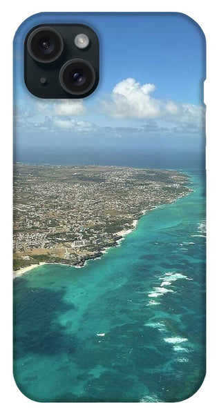 Aerial View of Caribbean Island Ocean - Phone Case