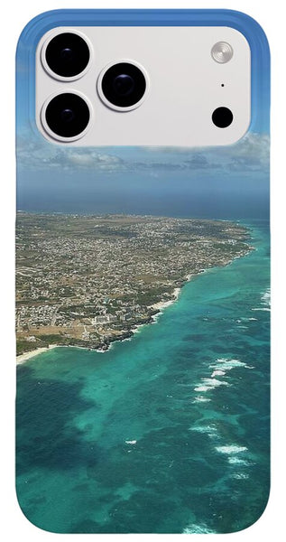 Aerial View of Caribbean Island Ocean - Phone Case
