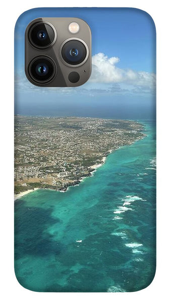 Aerial View of Caribbean Island Ocean - Phone Case