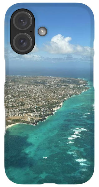 Aerial View of Caribbean Island Ocean - Phone Case
