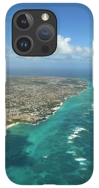 Aerial View of Caribbean Island Ocean - Phone Case