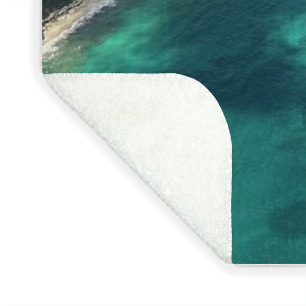 Aerial View of Caribbean Island Ocean - Blanket
