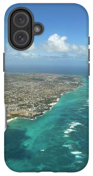 Aerial View of Caribbean Island Ocean - Phone Case