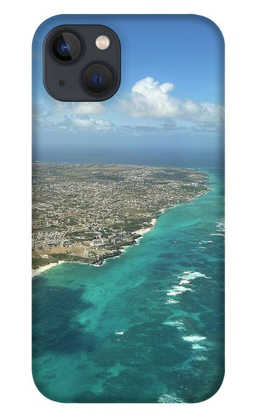 Aerial View of Caribbean Island Ocean - Phone Case