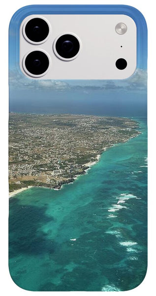 Aerial View of Caribbean Island Ocean - Phone Case