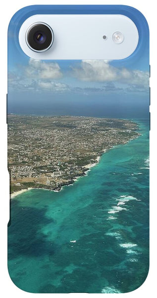 Aerial View of Caribbean Island Ocean - Phone Case