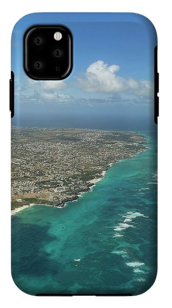 Aerial View of Caribbean Island Ocean - Phone Case