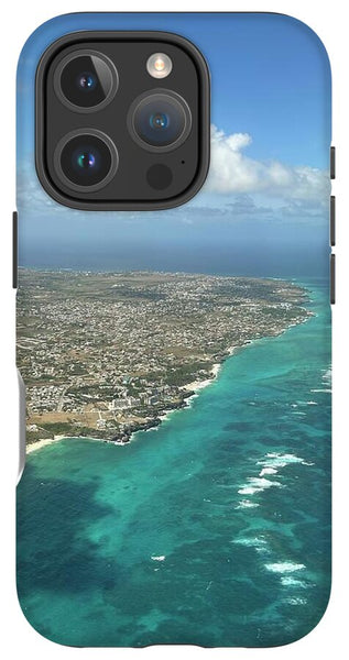 Aerial View of Caribbean Island Ocean - Phone Case