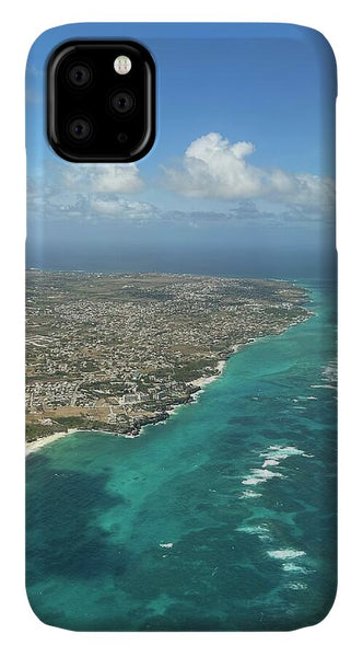 Aerial View of Caribbean Island Ocean - Phone Case