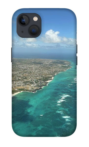 Aerial View of Caribbean Island Ocean - Phone Case