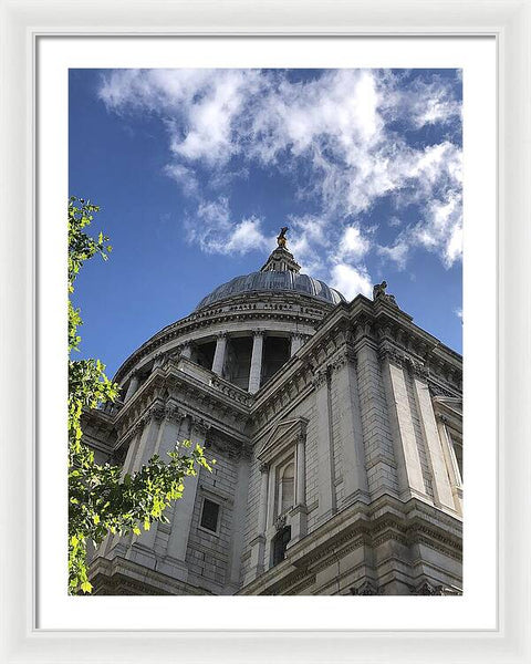Architectural Dome Against Blue Sky - Framed Print