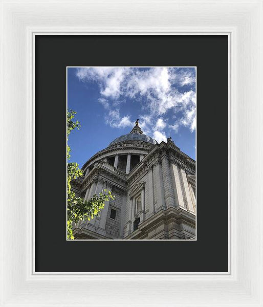 Architectural Dome Against Blue Sky - Framed Print