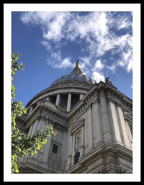 Architectural Dome Against Blue Sky - Framed Print