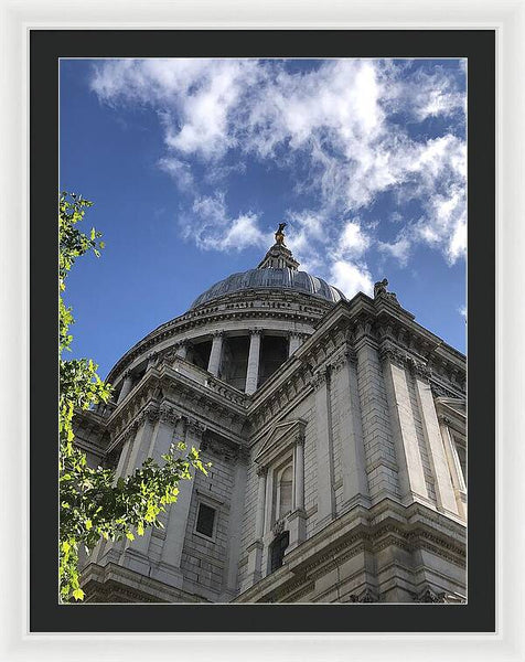 Architectural Dome Against Blue Sky - Framed Print