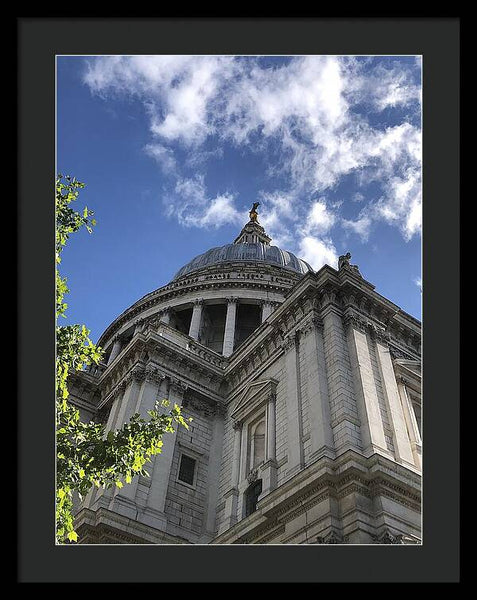Architectural Dome Against Blue Sky - Framed Print