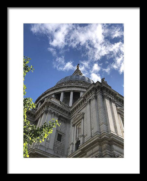 Architectural Dome Against Blue Sky - Framed Print