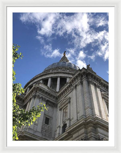 Architectural Dome Against Blue Sky - Framed Print
