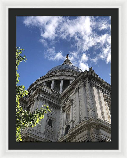 Architectural Dome Against Blue Sky - Framed Print