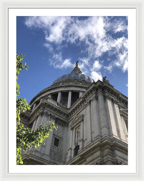 Architectural Dome Against Blue Sky - Framed Print